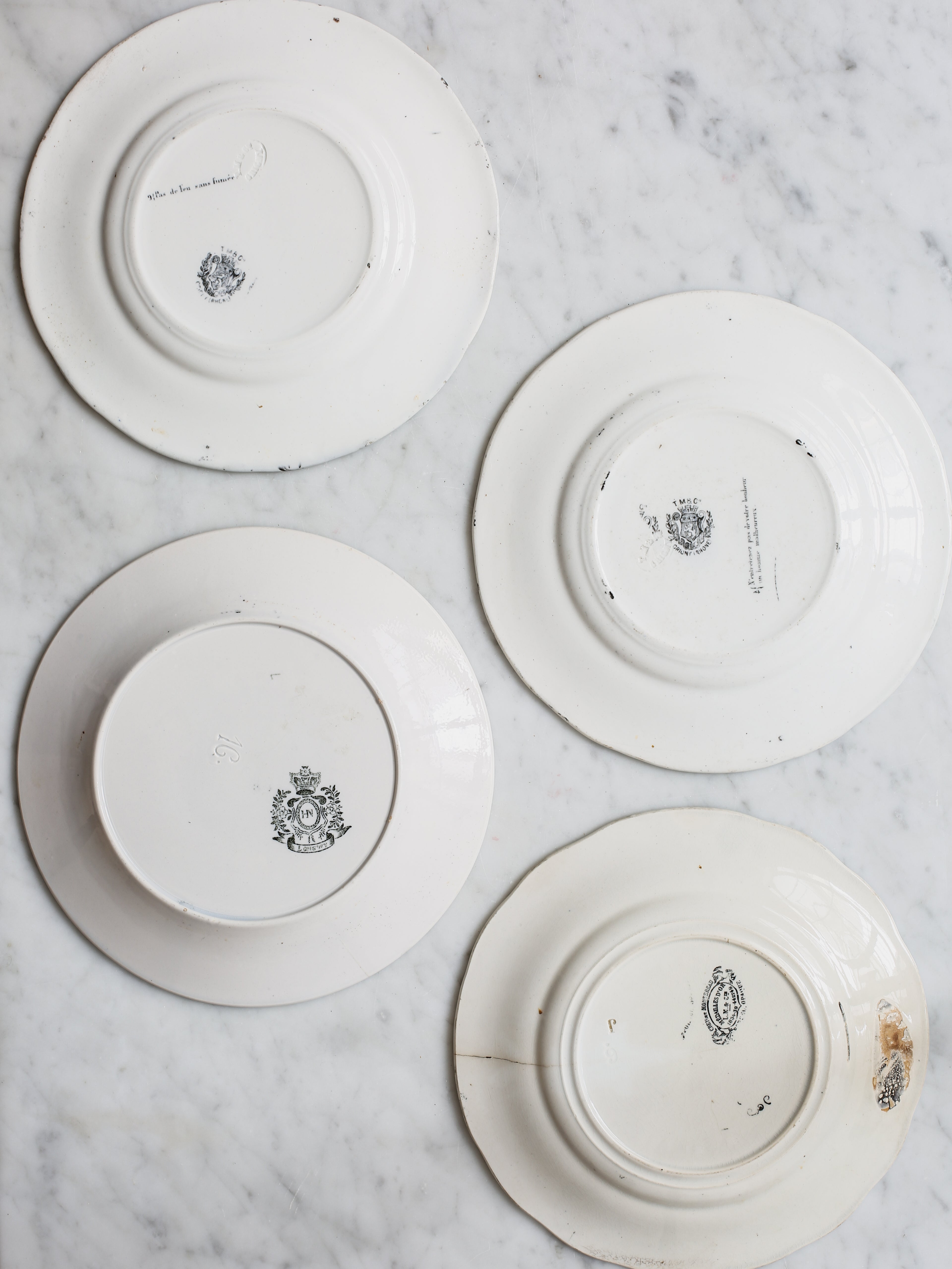 Set of Black & White Cheese Plates