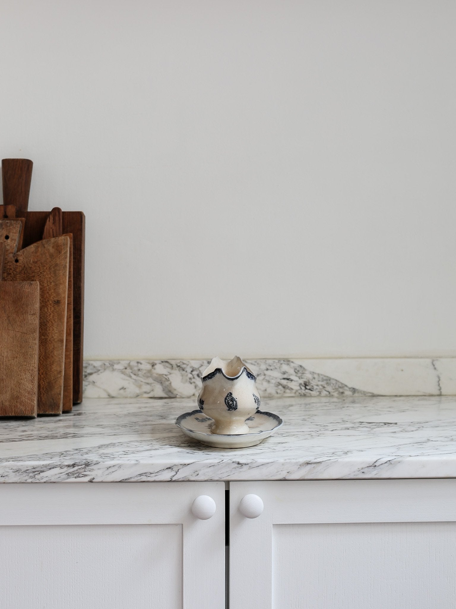 Blue Transferware Sauce Boat