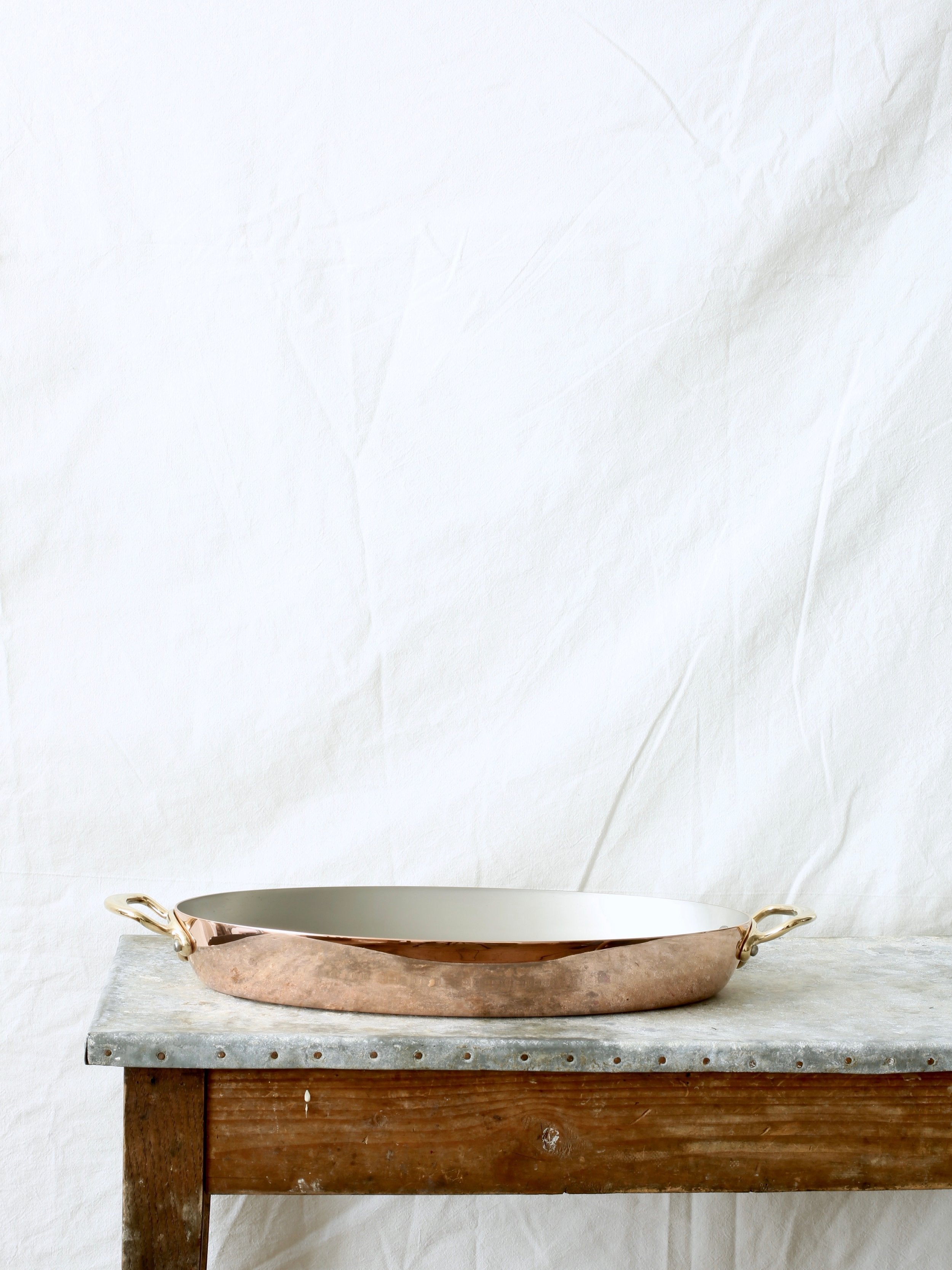 Copper Oval Gratin Pan - 40 cm