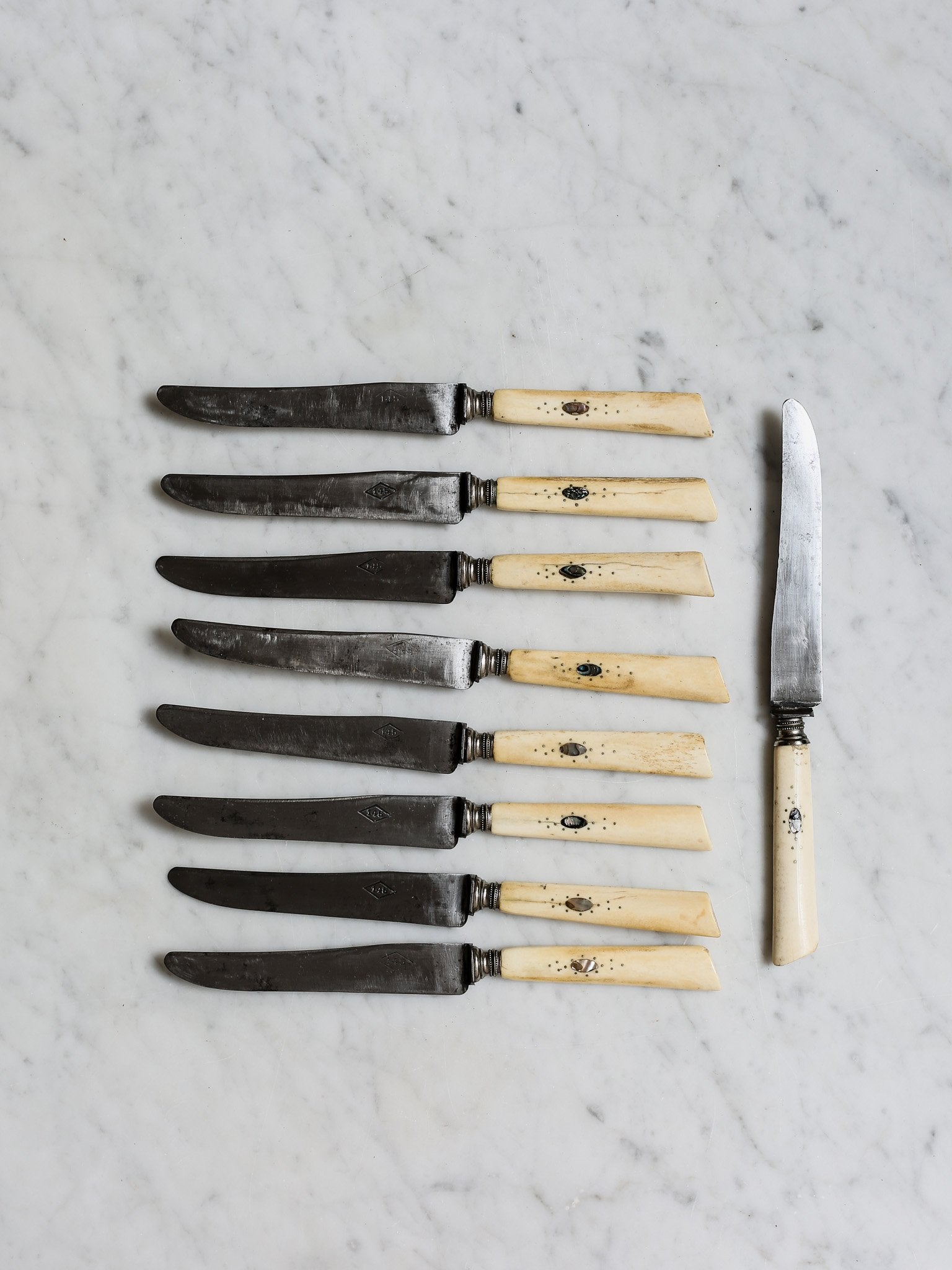 Set of Cream Handled Knives