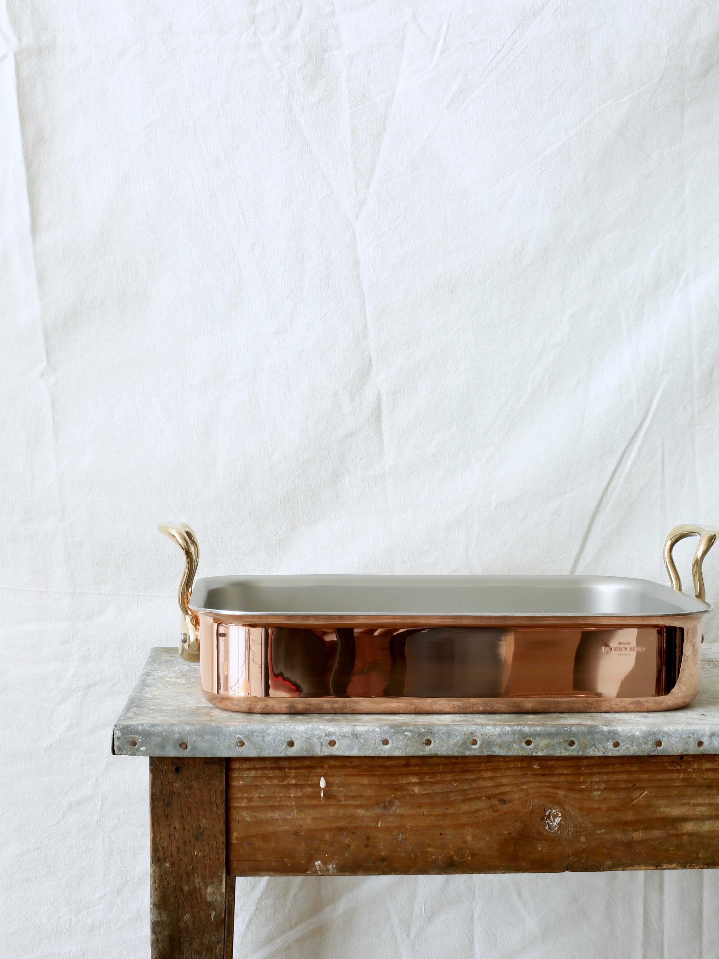 Copper Rectangular Roasting Pan 35 cm